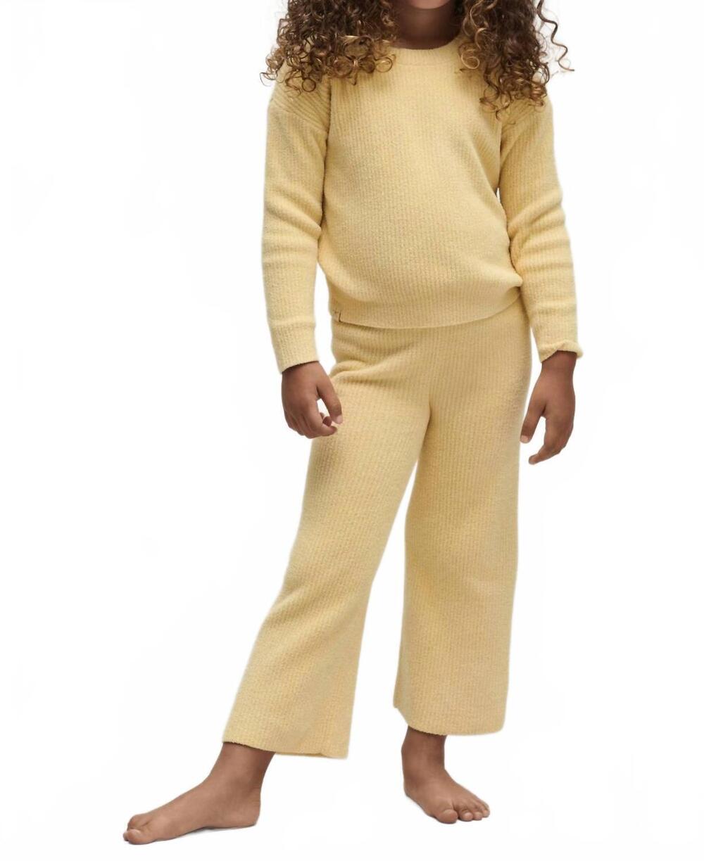 NEW BAREFOOT DREAMS toddler rib wide leg pant in canary